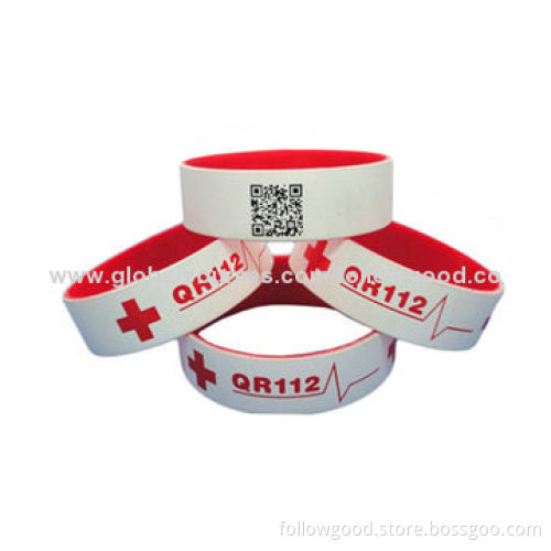 1 Inch 2 Layers Silicone Wristband with Different Colors Inside and Out Side